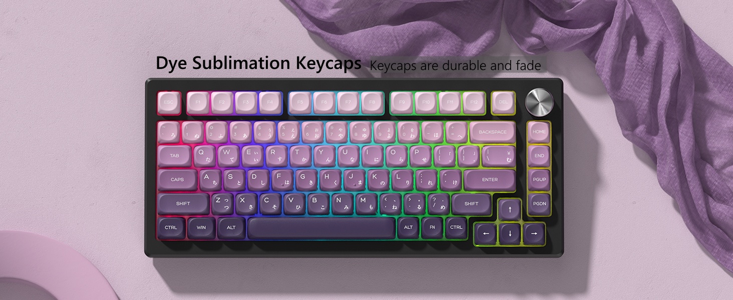 MOA Keycaps, PBT Keycaps, Japanese Keycaps 75 Percent, Gradient Purple Keycaps
