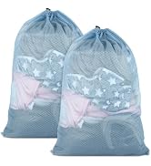 2 Pack Mesh Laundry Bags, 23 x 34 Inches Heavy Duty Mesh Laundry Bag, Large Laundry Drawstring Ba...