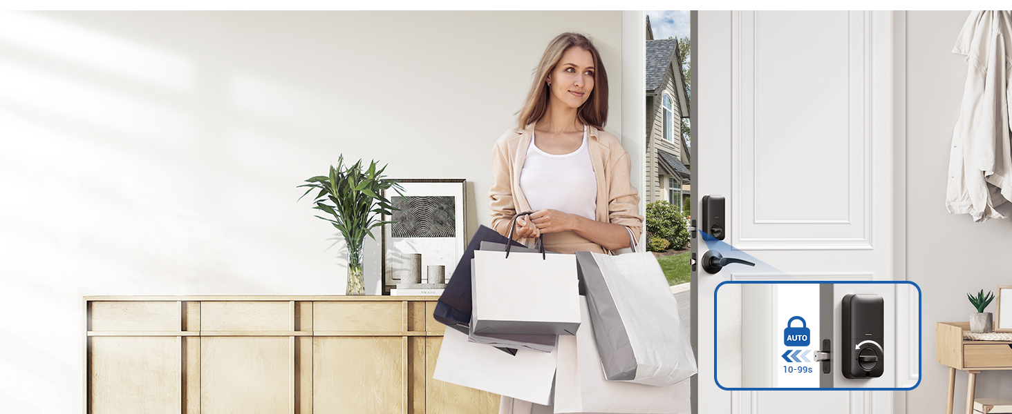 keyless entry door lock with hanlde