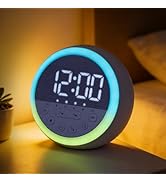 Gemmac White Noise Sound Machine Alarm Clock with Timer, Portable LED USB Night Light Wake Up Sle...