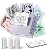 TYPONOS Sticker Printer, PM290 Mini Printer, Bluetooth Sticker Maker Machine with 3 Rolls Paper, ...