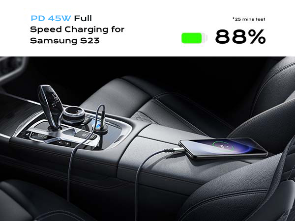 car charger usb c car charger adaper fast charging compatible with iphone samsung android ipad