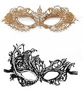 TFTSR Masquerade Masks for Women Couples,Men Mardi Gras Masks,Girls Black Gold Lace Masks,Adults ...