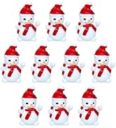 MAGICLULU 10pcs Mini Christmas Resin Snowman Microscopic Snowman Resin Ornament Miniature Christm...