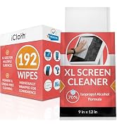 70% Isopropyl alcohol wipes - iCloth extra large for cleaning large electronics |192 pack of indi...