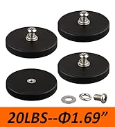 MUTUACTOR 4Pack Strong Neodymium Rubber Coated Magnets,20lbs Anti-Slip Magnetic Mounts Rare Earth...