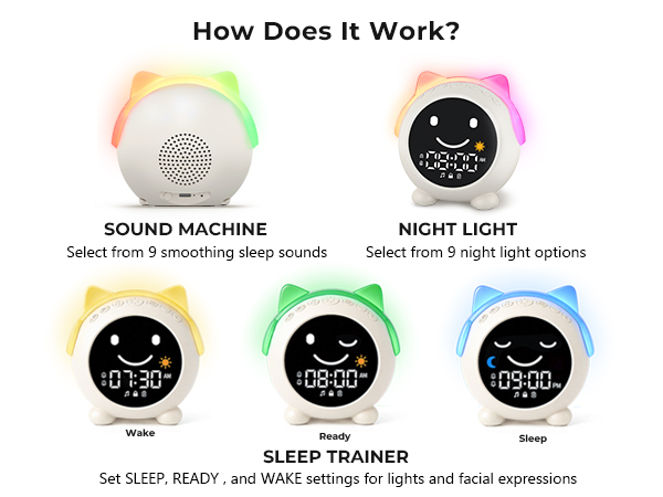 kids alarm clock hatch ok to wake bedroom room toddler children cute night light boy girl sleep 