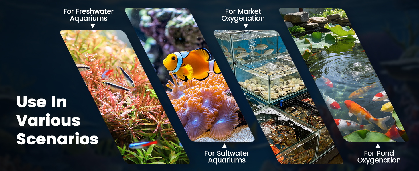 fishkeeper Powerfu Quiet Aquarium Air Pump Adjustable Dual-Outlet Fish Tank Air Pump