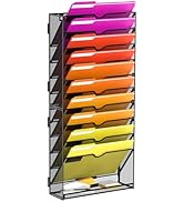 JMHUD Wall File Organizer, 11-Tier Mesh Hanging File Organizer for Papers, Folders, Files Clipboa...