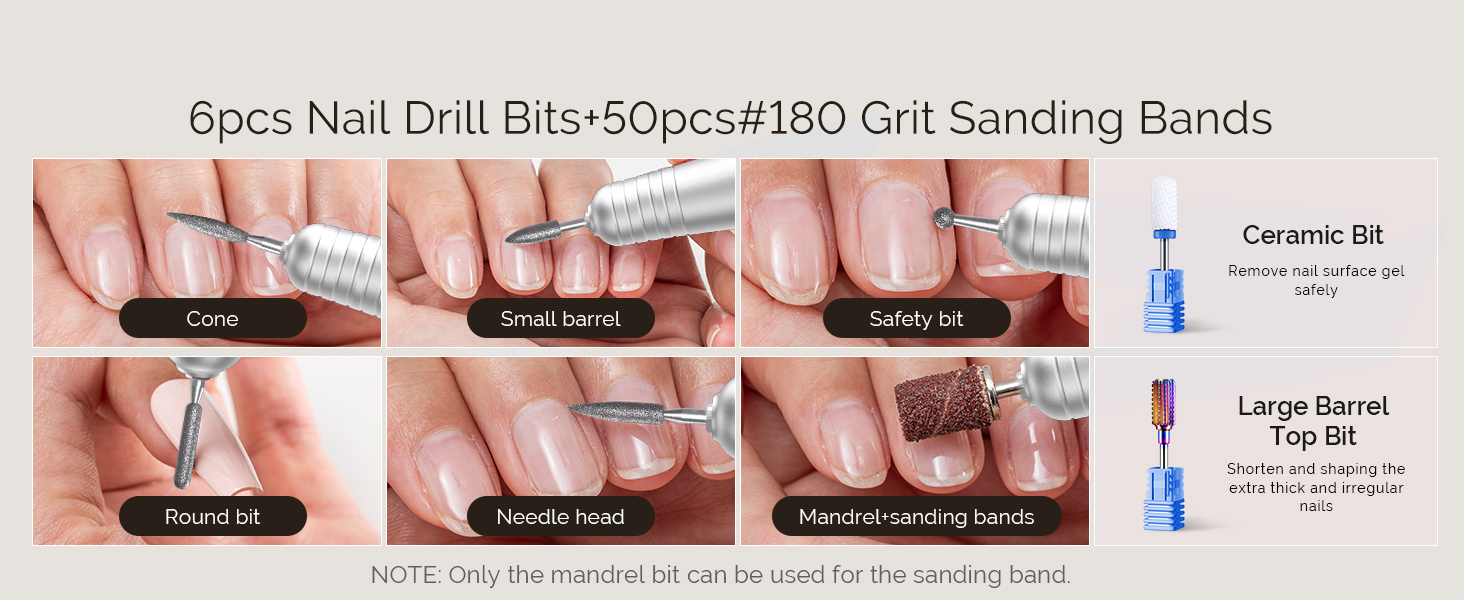 SM320G-8 Professional Drill Bits for Acrylic and Gel Nails