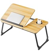 Laptop Desk for Bed, Adjustable Laptops Stand with 5 Adjustable Angles, Portable Lap Tray Table w...