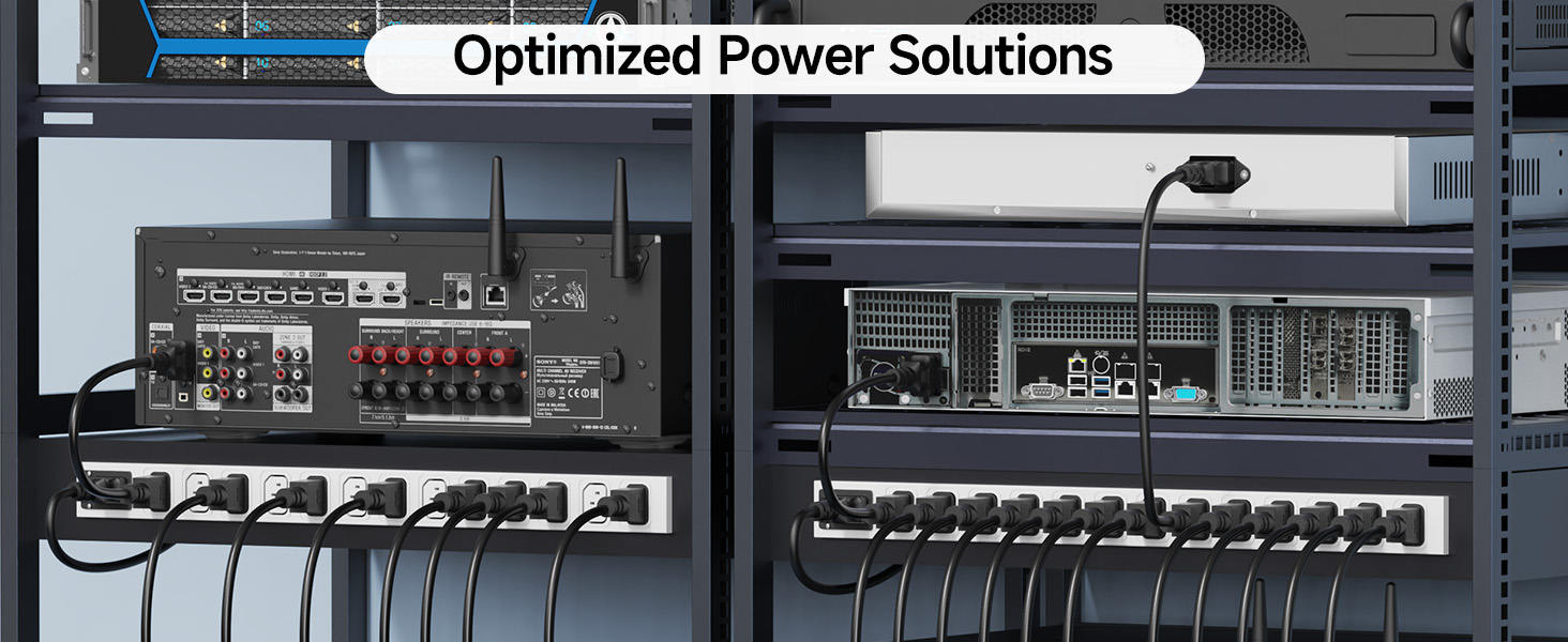 iec 60320 c14 to c13 extension cord with 10a 125v rating
