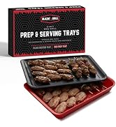 BLAZIN' GRILL Prep &amp; Serving Trays | Set of 2 Stackable, Melamine Trays | Serving Tray &amp; Marinati...