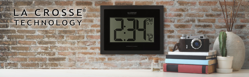 Lacrosse, la crosse, 513-54087, atomic, self set, time, digital clock, tabletop, wall clock