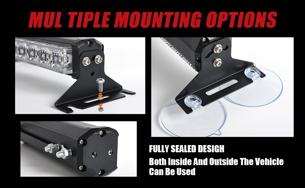 emergency lights has multiple fixing methods and can be fixed at any position on the vehicle