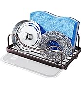 Consumest Sponge Holder for Kitchen Sink, Movable Sink Caddy for Countertop Organizer, 304 Stainl...