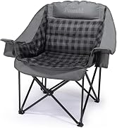 Pcuauld Camping Chairs for Adults Heavy Duty Padded Folding XL Camp Chairs with Cup Holder, Suppo...