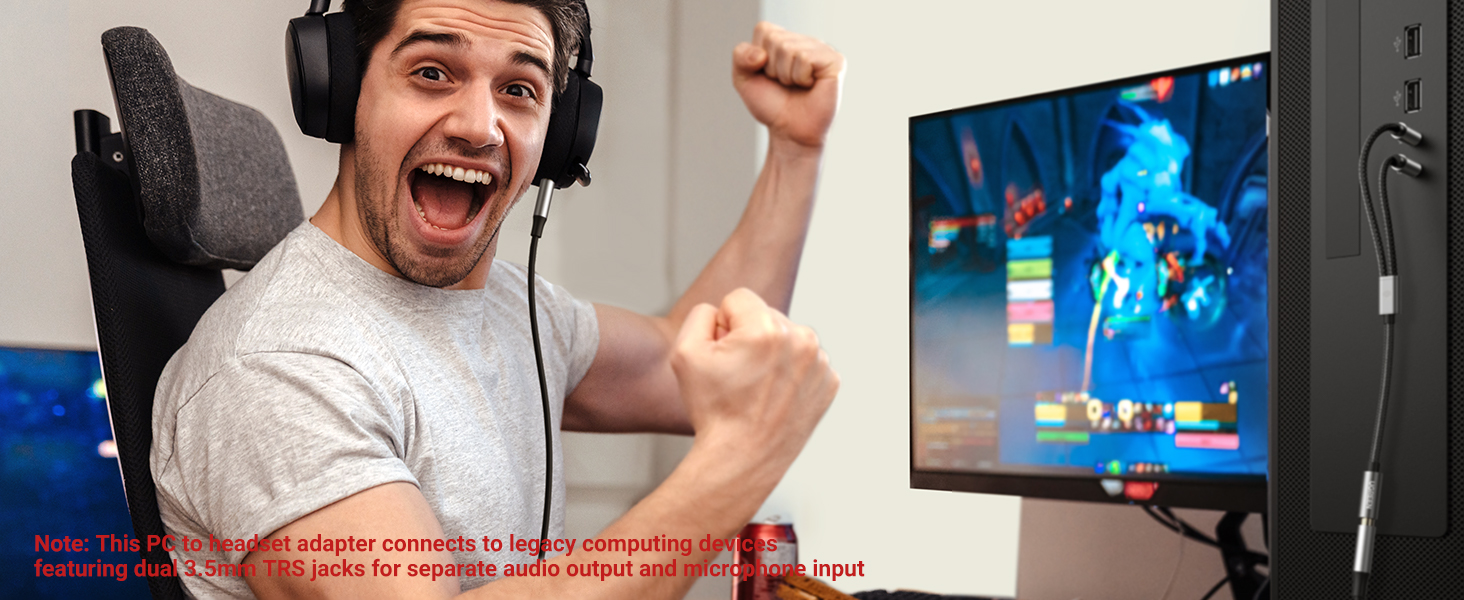 headphone splitter audio adapter mic microphone jack y splitter headset cable