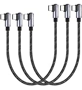 HOTNOW USB C to USB C Cable Right Angle 1ft 3Pack, 12inch PD 65W Type C USB 2.0 Fast Charge Cord