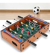 13.6 Inch Mini Wood Foosball Table, Soccer Table Football with 2 Balls Soccerball Tabletop Foosba...