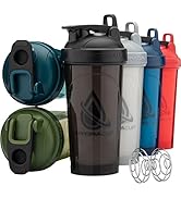 Hydra Cup ProFlow [6 Pack] 28 oz Shaker Bottles for Protein Shakes, Shaker Cups with Ball Blender...