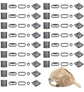 BENECREAT 24 Sets Brass Hat Cap Buckle, Baseball Hat Adjustment Buckle Closures with Eyelets for ...