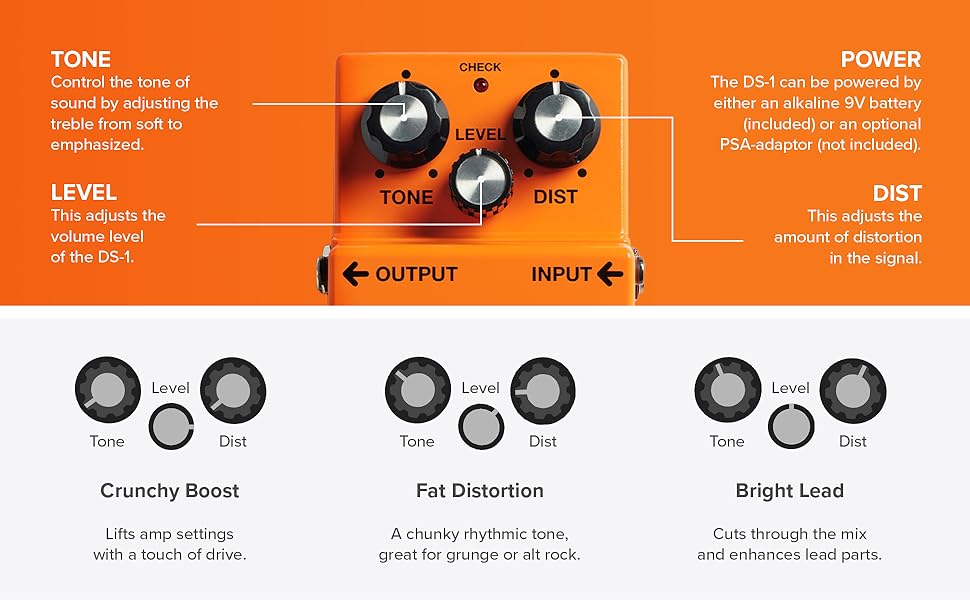 BOSS; Roland; Distortion; Overdrive; Pedal; TC Electronic; DS-1; Fender; Ibanez Tmer; MXRubescrea