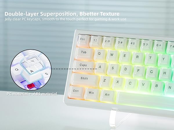 Jelly Keycaps-Crystal Cute Keycaps, Keycaps for Mechanical Keyboard
