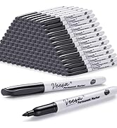 Permanent Markers Black Bulk, Fine Point, 100 Pack Permanent Marker Set for Logistics, Waterproof...