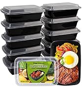 WGCC Meal Prep Containers [38OZ] Plastic Food Storage Containers With Lids,10-Pack Reusable To Go...