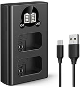 K&amp;F Concept NP-FW50 Charger, Dual Slot LCD ZV-E10 Battery Charger Compatible with Sony A7, A7ii, ...