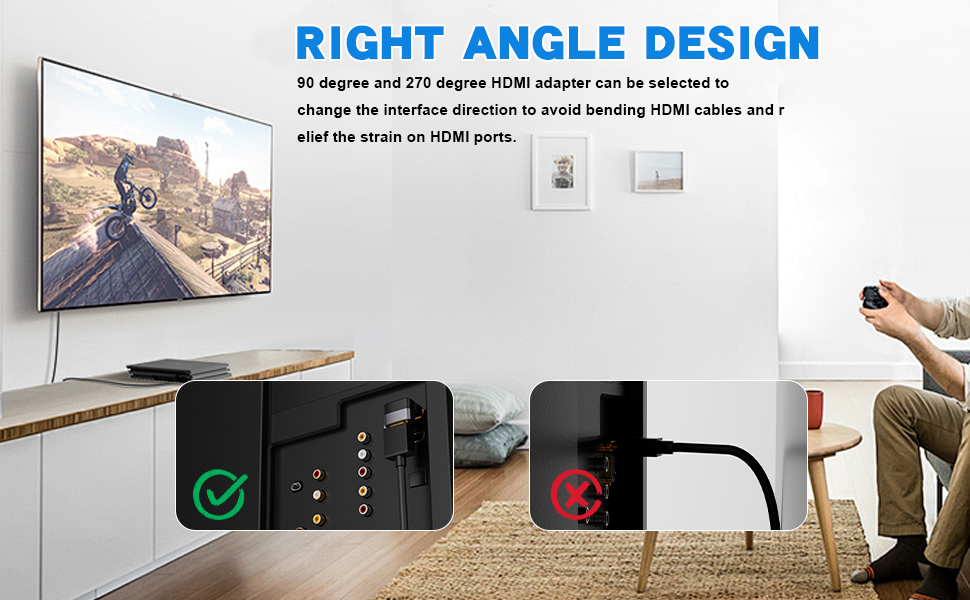 8K HDMI Right Angle Adapter