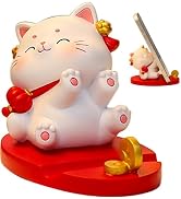 Meroqeel Cartoon Cats Cell Phone Stand for Desk, Cute Cat Statue Lantern Phone Holder for Lovely ...