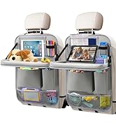 Etre Jeune Car Backseat Organizer with Tablet Holder, 6 Storage Pockets Foldable Table Food Tray ...