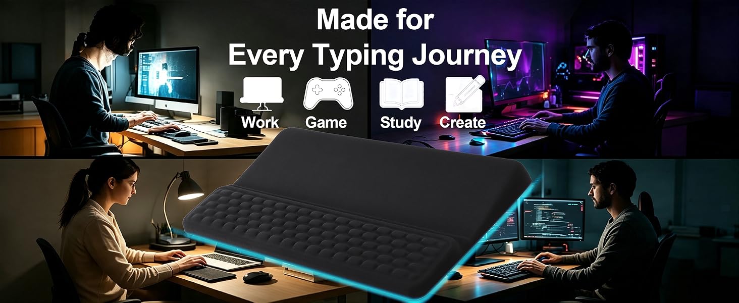 Keyboard Stand with Wrist Rest, Ergonomic Memory Foam Support