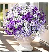 MARTINE MALL 12 Bundles Look Real Artificial Flowers for Outdoors, Realistic Fake Outdoor Flowers...