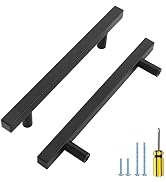 Ravinte Black Cabinet Handles 30 Pack 5 inch Matte Black Square Cabinet Pulls Black Kitchen Hardw...