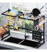 Kitsure Dish Drying Rack - Adjustable &amp; Space-Saving Dish Rack(29.5-35.5in), Over-The-Sink Dish D...