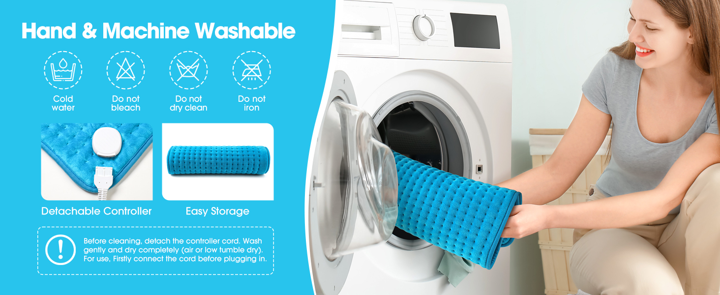 Boileau Electric Heating Pad for Back Pain and Period Cramps Relief