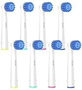 8 Pack Sensitive Gum Care Replacement Brush Heads Compatible with Oral b Braun Electric Toothbrus...