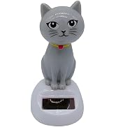 Kryoflare Solar Powered Dancing Cat Figure, Dancing Ornaments Solar Powered Car Dashboard Interio...