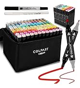 colpart 120 Colors Markers Dual Tip Art Markers for Kids Marker Pens for Adult Coloring Painting ...