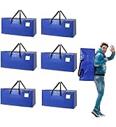 6 Pack Moving Bags Heavy Duty Extra Large Storage Bags with Zippers, Handles, Backpack Straps Pac...