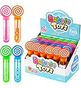 Kyrieval 24 pcs Mini Bubble Wand Set 4 Colors Party Favors Toy for Kids Birthday Party Gift