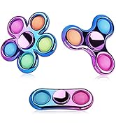 Jawhock 3 Pack Pop Fidget Spinner, Metal-Looking Push Bubble Fidget Spinner, Party Favor Sensory ...