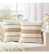 Fancy Homi Set of 2 Boho Neutral Decorative Throw Pillow Cover 18x18 Inch for Couch Bed Sofa, Aes...