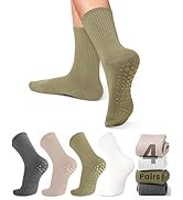 yeuG Non Slip Pilates Socks with Grips for Women, Grip Socks for Yoga Ballet Barefoot Workout Ant...