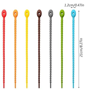 AYWFEY 21 Pieces Colorful Silicone Twist Ties