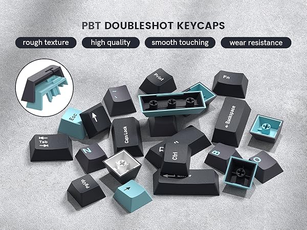 womier double shot pbt keycaps 138 keys dark blue keycap set cherry profile keyboard key caps