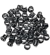 BOPOREAE 50 pcs Black Snap Bushing 3/8" (11 mm) Mounting Diameter, Plastic Cable Hole Grommets fo...